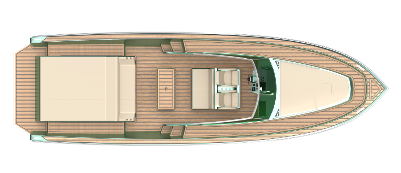 Birdseye view of the new Coronet boat